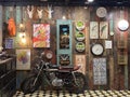 Antique Retro Style Vintage Honda Motorcycle Bike Motorbike Lifestyle Transportation Cool Stylish Design Home Deco