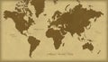 Antique retro world map illustration on beige background Royalty Free Stock Photo