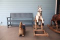Antique rocking horse and duck Royalty Free Stock Photo