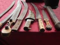 Antique roman, medieval, ottoman stile knifes, daggers and swor Royalty Free Stock Photo