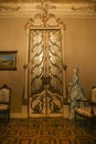 Antique room with beautiful door rococo style of the Aguirre Palace in Cartagena Royalty Free Stock Photo