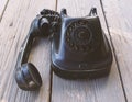 Antique Rotary Phone. Black Rotary Phone. Old rotary phone Royalty Free Stock Photo