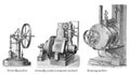 Antique Rotated mechanism Ã¢â¬â Composite - automatic machine for processing of metal, industrial illustration from Brockha