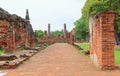 antique ruins building and Ancient antiquity architecture of old capital of thailand located at Ayutthaya, Thailand