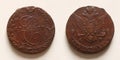 Antique russian coin 5 kopecks 1777