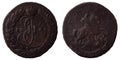 Antique russian coin 2 kopecks 1763 MM