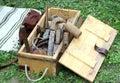 Antique rust working tools for carpenters and Farriers