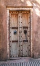 Antique rustic ancient wooden door.