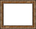 Antique rustic dark golden picture frame isolated Royalty Free Stock Photo