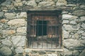 Antique and rustic wooden windows with iron details Royalty Free Stock Photo