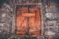 Antique and rustic wooden windows with iron details Royalty Free Stock Photo