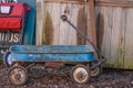 Antique, Rusty, Blue, Radio Flyer Wagon