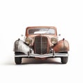 Antique Rusty Car On White Isolated Background Royalty Free Stock Photo
