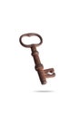 Antique rusty key isolated on white background Royalty Free Stock Photo