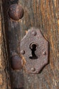 Antique rusty metallic keyhole close up Royalty Free Stock Photo