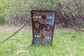 Antique Rusty Sign Open with Chains