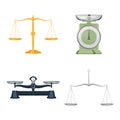 Antique scales set vector illustration on wite background