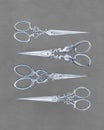 Antique scissors - vintage accessory. Royalty Free Stock Photo