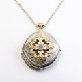 Antique Scroll Gold And Silver Locket - Inspired By Viscountess