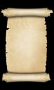 Antique parchment scroll on black background. Royalty Free Stock Photo