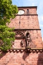 Antique sculpture of a knight and a wall fragment of Heidelberg Royalty Free Stock Photo