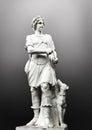 Antique sculpture man with dog Royalty Free Stock Photo