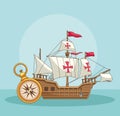 Antique sea navigation tools cartoons Royalty Free Stock Photo