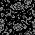 Antique seamless background garden spiral curve flower vine