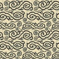 Antique seamless background image of vintage oriental Chinese cloud pattern