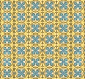 Antique seamless background image of yellow round geometry cross round curve flwoer Royalty Free Stock Photo