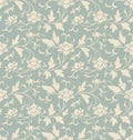 Antique seamless background retro botanic garden flower vine