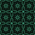 Antique seamless green background Antique seamless silver background Islam star cross spiral flower vine Royalty Free Stock Photo