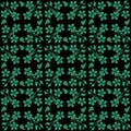 Antique seamless green background cross clover leaf vine