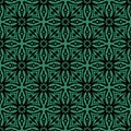 Antique seamless green background cross geometry star flower Royalty Free Stock Photo