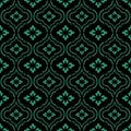 Antique seamless green background curve cross line flower Royalty Free Stock Photo