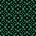 Antique seamless green background flower leaf spiral Royalty Free Stock Photo