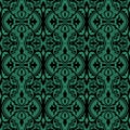 Antique seamless green background flower plant leaf vine Royalty Free Stock Photo