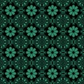 Antique seamless green background oriental triangle geometry flo Royalty Free Stock Photo