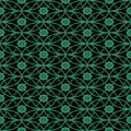 Antique seamless green background oval round cross flower Royalty Free Stock Photo