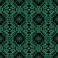 Antique seamless green background polygon cross triangle check