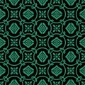 Antique seamless green background round circle cross chain flower Royalty Free Stock Photo