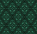 Antique seamless green background round rhomb cross flower Royalty Free Stock Photo