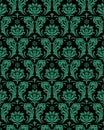 Antique seamless green background spiral cross flower leaf Royalty Free Stock Photo
