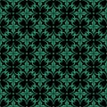 Antique seamless green background spiral curve round cross flower Royalty Free Stock Photo