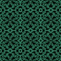 Antique seamless green background spiral leaf round flower Royalty Free Stock Photo