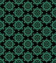 Antique seamless green background vintage round flower Royalty Free Stock Photo