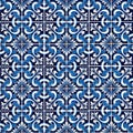 Antique Seamless Portuguese Tiles Royalty Free Stock Photo