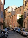 Selci street in the Monti district to Rome in Italy. Royalty Free Stock Photo