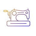 Antique sewing machine gradient linear vector icon