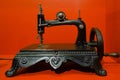 Antique sewing machine hand crank Royalty Free Stock Photo